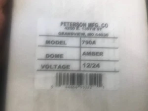 PETERSON MFG CO. 790A STROBE LIGHT, AMBER New - Picture 1 of 1