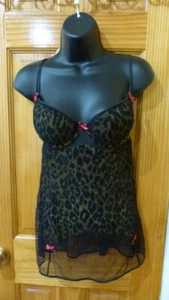 Victoria’s Secret Women's Sexy Leopard Print Black Camisole Size 34B - Picture 1 of 9