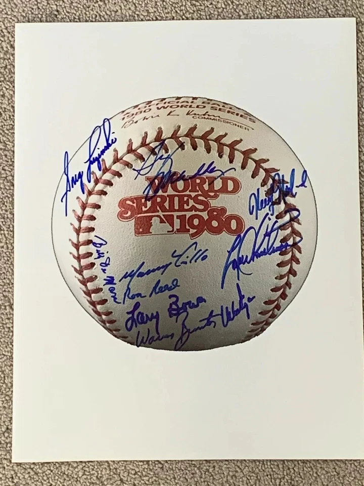 Philadelphia Phillies 1980 Serie Mundial 10 Firmado 11x14 FOTO REMOLCADOR MCGRAW SCHMIDT Foto 1 de 1