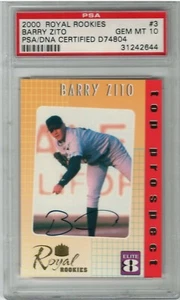 PSA Gem Mint 10 2000 Royal Rookies Barry Zito Elite 8 On Card Rookie Auto /2000 - Picture 1 of 1