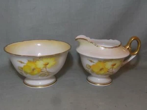 Shelley gelbe Rosen Mayfair Form Milchkännchen & Zuckerdose Patt.12349 - Bild 1 von 3