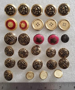 Vintage  Lot of 29 metal buttons - Picture 1 of 11