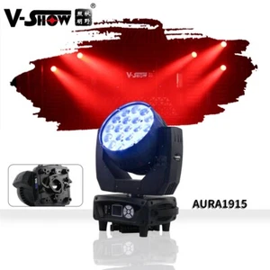 VSHOW Luce di Lavaggio Aura 19x15W LED Fascio Zoom RGBW Morsetti Pieghevoli Luce Testa Mobile - Foto 1 di 14