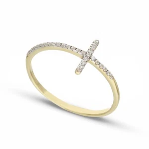 Anello Croce da Donna in Oro Giallo 18 Carati - Imagen 1 de 1