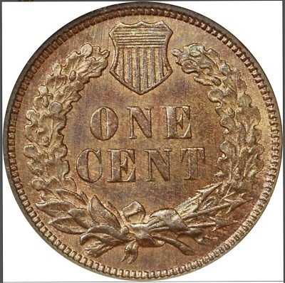 1876 NGC MS65 CAC 3rd Rarest "P" 1C 1873-now $962-CDN CAC Centennial Indian Cent - Image 1 of 4