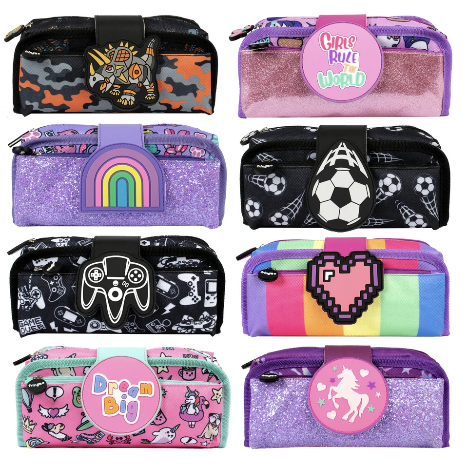 Large Pencil Case for Kids School Stationery Pouch 2 Zipped Compartments - Image 1 of 1