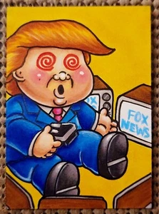 TEE-VEE TRUMP / DONALD TRUMP PARODY SKETCH CARD GPK (1/1) HAND DRAWN ARTWORK SP - Picture 1 of 3