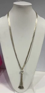 Collana lunga 30" argento sterling nappa argento liquido 39 grammi argento Sunwest - Foto 1 di 8