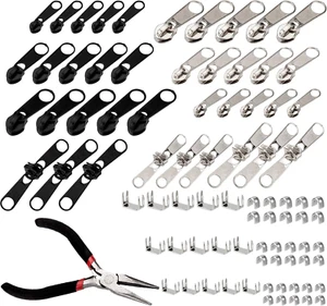 85 Pezzi Kit Riparazione Cerniere Lampo, Riparazione Cerniera Lampo, Cursore Cer - Foto 1 di 12
