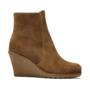 NUEVO Botín de cuña de cuero impermeable Krista para mujer La Canadienne EE. UU. 9 gamuza tostada - Imagen 1 de 20