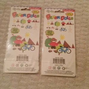 LOTE DE 2 MUÑECAS DE PAPEL BICICLETA DE MONTAÑA KATE MARCA MEMORIES NUEVAS EN PAQUETE - Imagen 1 de 2