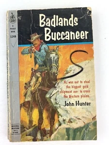 Badlands Buccaneer John Hunter 1959 Pocket Books 1249 Vintage Paperback Western - Imagen 1 de 7