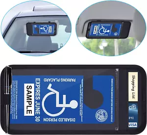 Handicap Placard Holder for Car Sun Visor Disable Parking Permit Sign Protector - Picture 1 of 11