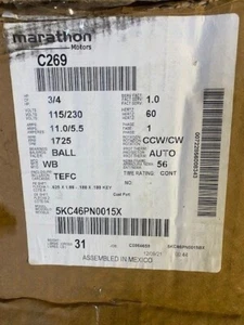 Marathon C269 / 5KC46PN0015X 3/4 HP General Purpose Motor - Picture 1 of 1