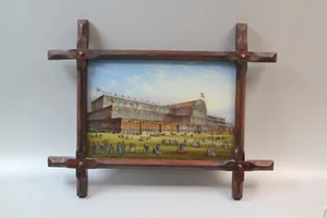 Rare 19th cen Thomas Lane patent pearl reverse glass painting of Crystal Palace - Picture 1 of 10