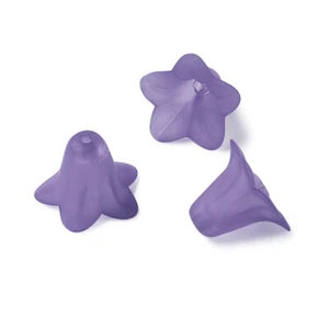 50pcs Frosted Transparent Acrylic Flower Beads Cute Bead Caps Findings 16x12mm - Picture 1 of 118