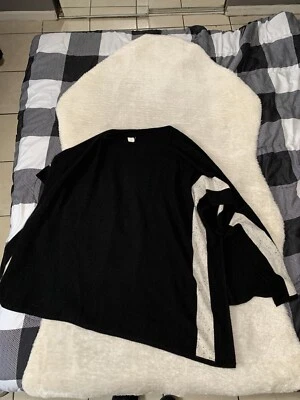 Suéter Poncho Kinross 100% Cachemira Talla OS Negro Mujer Pullover Foto 1 de 4