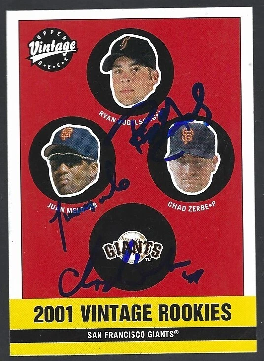 Tarjeta firmada con autógrafo IP de Ryan Vogelsong Melo Zerbe 2001 Upper Deck Vintage #363 Foto 1 de 1