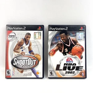 Play Station 2 NBA Shoot Out 2004 + NBA Live 2002 Basketball Videospiel Lot - Bild 1 von 10