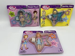Polly Pocket Lot Of 3 Sparkle Stars Polly & Lea & Flower Power Lea 2003 Unopened - Picture 1 of 7