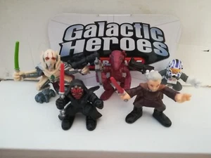Star Wars Galactic Heroes - SET OF 5 PREQUEL VILLAIN FIGURES GRIEVOUS DOOKU MAUL - Picture 1 of 3