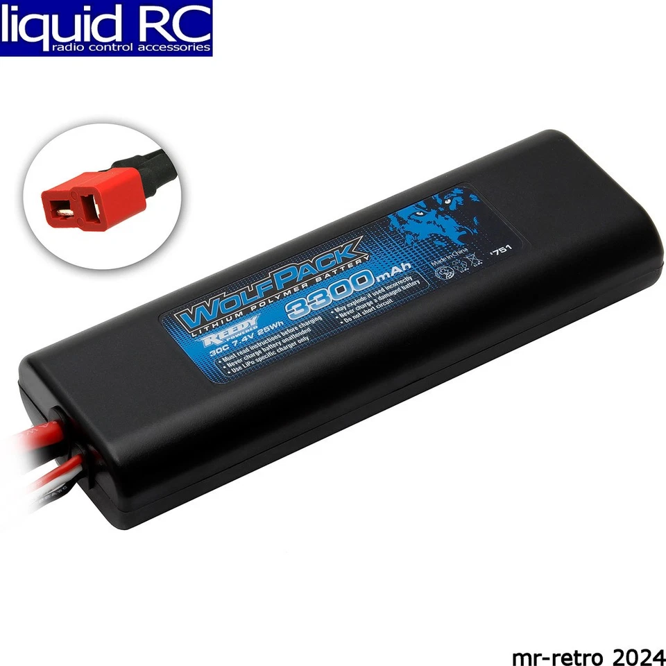 Associated 751 Wolfpack Lipo 2s 7.4v 3300mah 30c T-plug style connector - Image 1 of 1