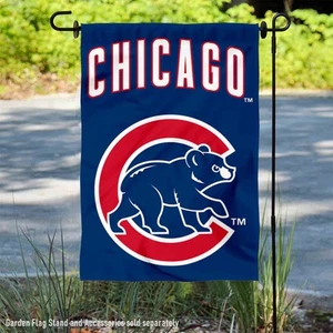 Chicago Baseball Walking Bear Garden Flag and Yard Banner - Picture 1 of 5