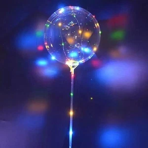 12 Packs LED Light Up BoBo Balloons Multicolor 18 Inches Bubble Helium Balloo... - Picture 1 of 6