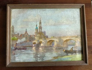 Rudolf Poeschmann Kunstdruck Dresden Augustusbrücke Schloß - Bild 1 von 4