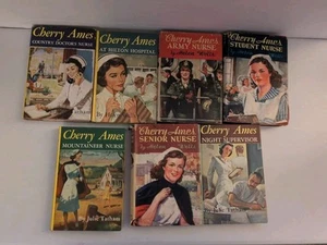 Lot of 7 Cherry Ames, Nurse Books - Helen Wells - Hardcover 1944-59 Fast Ship - Picture 1 of 24