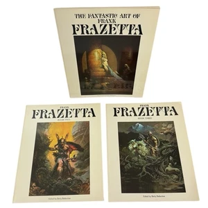 The Fantastic Art of Frank Frazetta 3 Book Set - 1, 2 & 3 Ballantine Fantasy - Foto 1 di 16