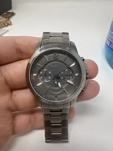 Fossil FS4584 Grant Men's Watch Chronograph Gunmetal Stainless Steel New Battery - Picture 1 of 6