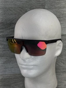 NWOT Hurley Cardrona Wrap Shield Sunglasses Matte Black Gradient Mirror Lens New - Picture 1 of 21