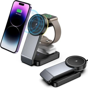 3-in-1 Charging Stand Magnetic Phone Charging Stand  for Phone/Watch/Earbuds - Photo 1 sur 11