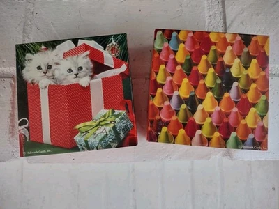 Vtg  2 Hallmark SPRINGBOK Mini Puzzles COMPLETE Crayons Kittens Christmas *READ* - Image 1 of 3