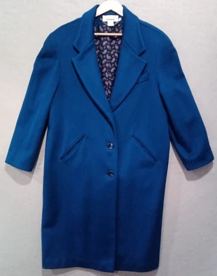 Винтажный Bryant Park миниатюрный Royal синий шерсти пальто Sz 16 классическое платье зимнее пальто - Изображение 1 из 4