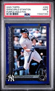 2025 Topps - Giancarlo Stanton - Purple Holo Foil #262 #’d/250 - PSA 9 - Picture 1 of 3
