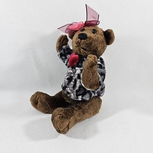 "Abrigo Dan Dee Peluche Animal Oso Leopardo Rojo Lazo San Valentín Corazón 6""" - Imagen 1 de 9