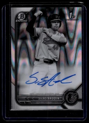 2022 Bowman Draft CDA-SA Silas Ardoin Chrome Draft Pick Auto Black White RayWave - Image 1 of 2