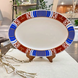 FITZ & FLOYD Nishiki Oval Serving Platter 14" Fish Plate Porcelain Serveware - Picture 1 of 8