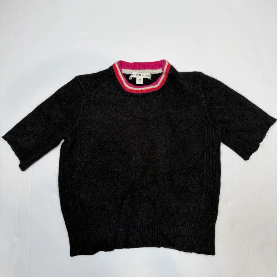 Vintage Tommy Hilfiger Womens Lambs Wool Short Sleeve Sweater Size M 1990’s Y2K - Image 1 of 4