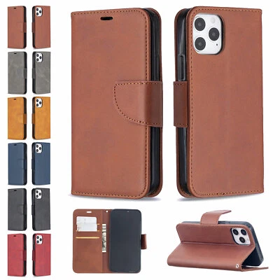 For iPhone 17 16 15 Pro Max 14 13 12 Man's Strap Leather Card Wallet Phone Case - Image 1 of 4