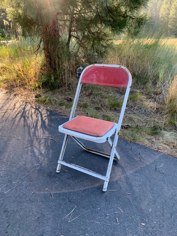 Vintage 1950’s Child’s Folding Chair Very Sturdy Garden or Outside Chair Cover