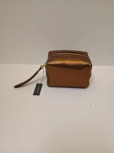 Vera Bradley Mini Cosmetic In Bronze Metallic Sheepskin Leather - Picture 1 of 3