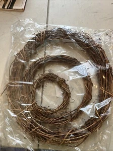 Set of 3 Grapevine Wreath Forms for DIY Crafts, Twig Branches, 11.5, 7, & 4.5 in - Picture 1 of 3