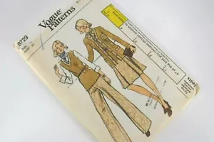 Giacca gonna top pantaloni vintage anni 70 modello Vogue 8729 taglia 14 miss non tagliati - Foto 1 di 7
