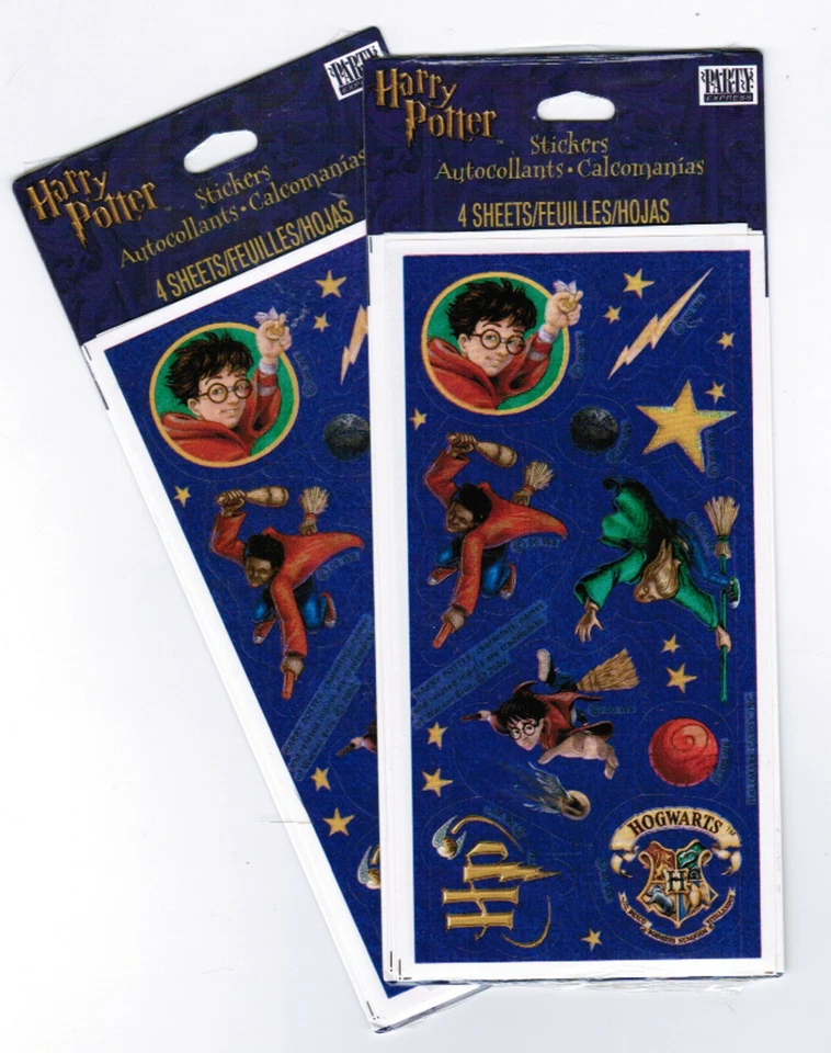 Vintage HARRY POTTER Hallmark Stickers!  2 NEW packs 8 Sheets! 2000 - Image 1 of 1