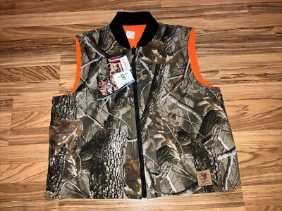 Real Tree Hardwoods Reversible Camo Orange Hunting Vest Mens XL Dual Pockets - Image 1 of 4