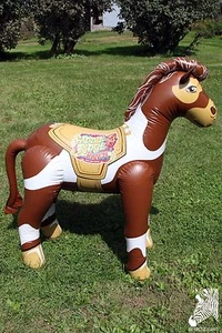 Inflatable 2010 VBS Pony Horse 57 in. Pinto Paint Brown White Blow Up Decoration - Picture 1 of 9