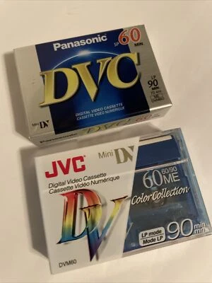 Lote de 2 NUEVAS cintas Panasonic DVC MiniDV 60 min SP/90 min LP Foto 1 de 2